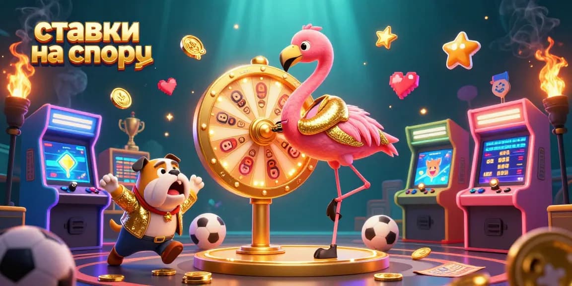 Engaging scene showcasing ставки на спорт with lively characters and dynamic betting elements, capturing the excitement of sports betting.