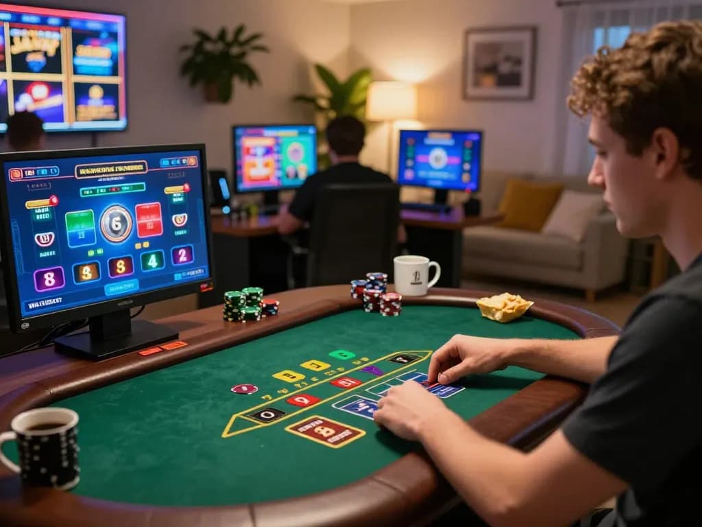 Player enjoying an exciting live dealer blackjack game from home, featuring mainecoasthemp related gaming strategies.
