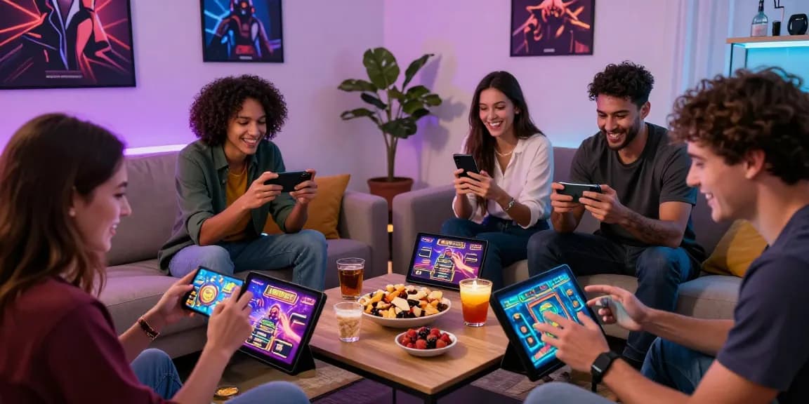 Exciting gaming atmosphere with friends playing at https://663bet.com.pk/ showcasing vibrant games and social fun.