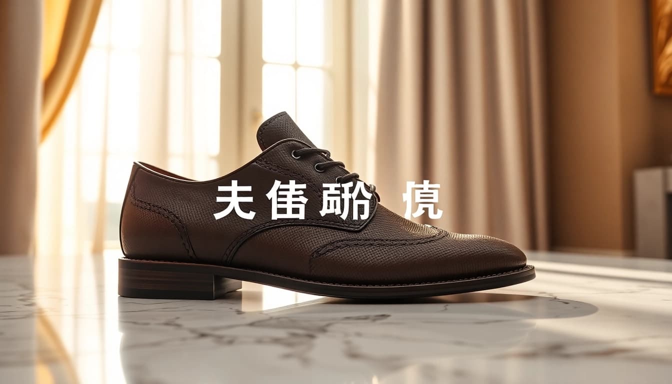 魅力的优塔鞋子在大理石表面上，展現其精緻的設計特色。