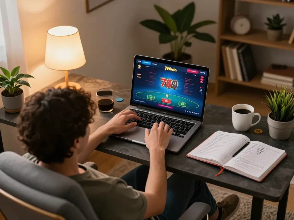 Engaging online poker session on 789win com with strategic gameplay notes and cozy atmosphere.