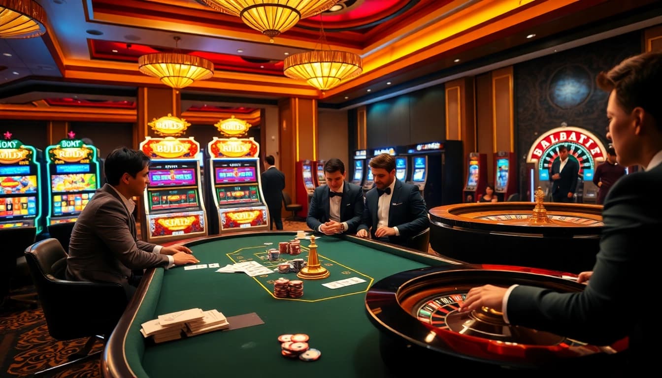 Experience thrilling gameplay at UK88 casino with vibrant tables, chips, and exciting action.