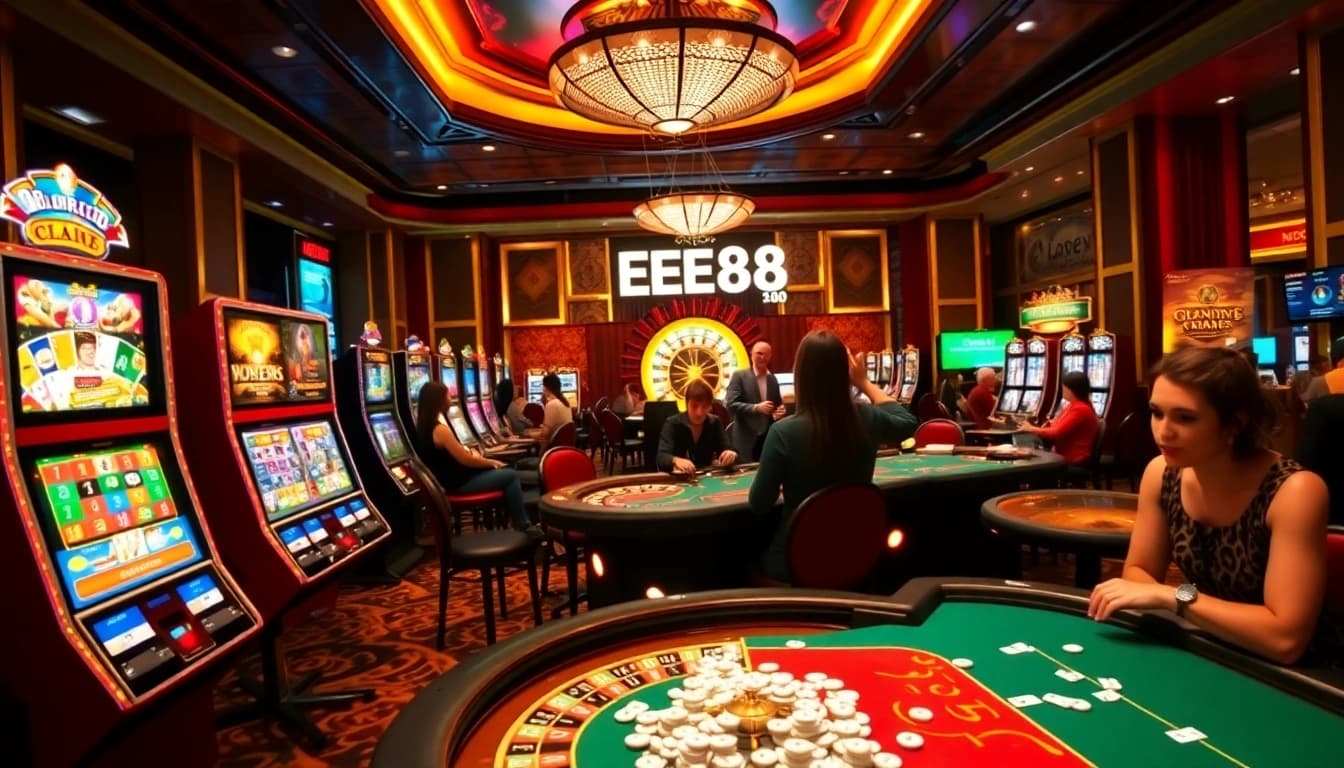 Experience the excitement of the EE88 game with vibrant slot machines and engaging players.