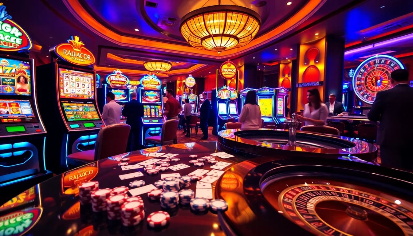 Experience the thrill of winning at RAJAGACOR with vibrant slot machines and high-stakes gaming.
