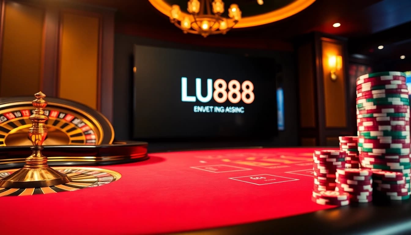 Experience the thrill of gambling at LU88's luxurious poker table.