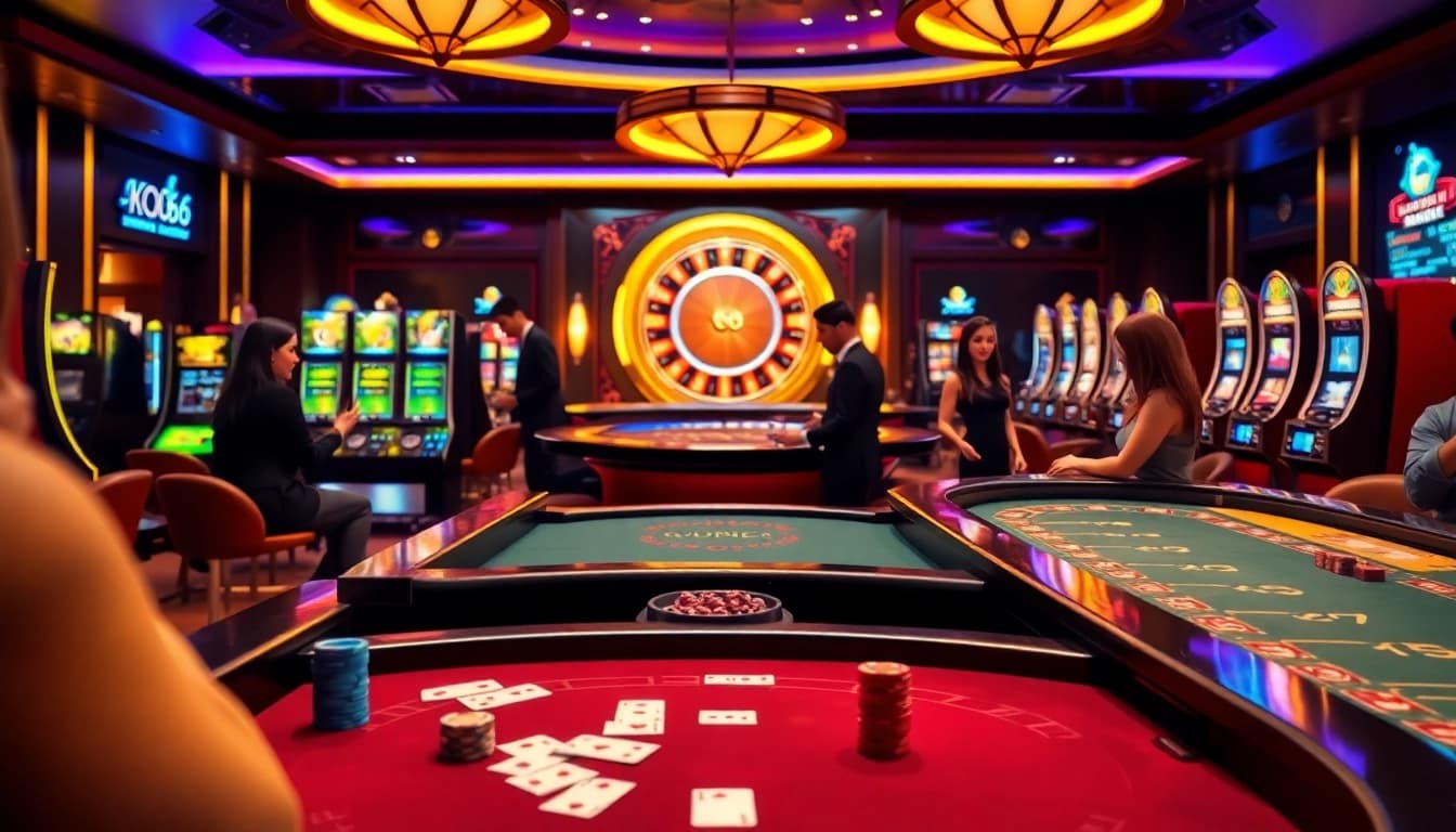 Trải nghiệm sự phấn khích tuyệt vời của KO66 với các trò chơi casino sống động và bầu không khí nhộn nhịp.