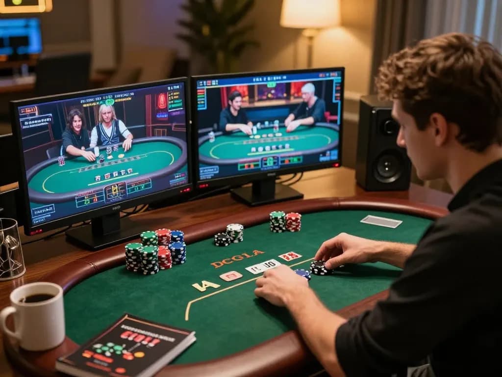 Engaged player experiencing RR88 live poker online with strategic gameplay