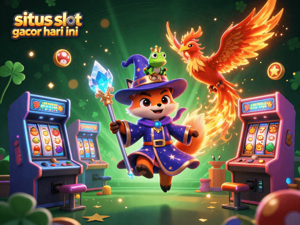 Engage with sitios slot gacor hari ini through colorful arcade games and enchanting characters in this vibrant scene.