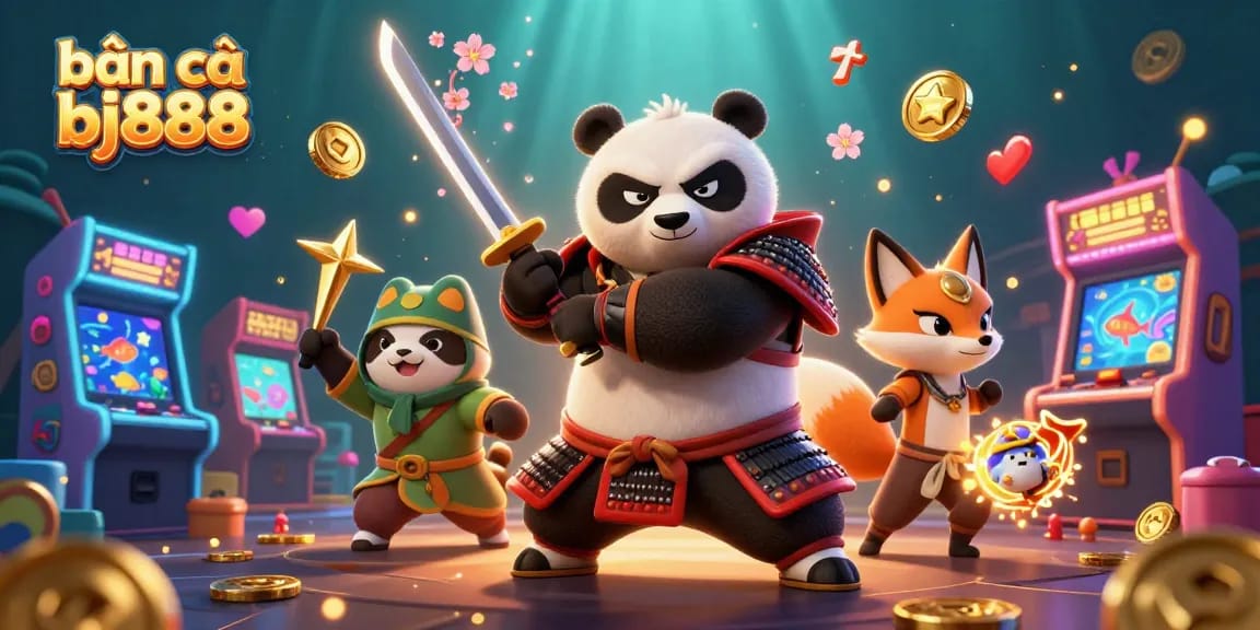 Engage in the thrilling atmosphere of bắn cá bj888 with vibrant characters and dynamic gaming elements.