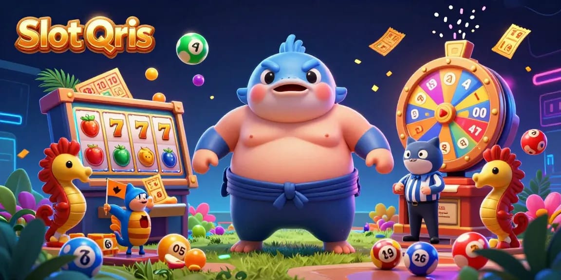 Experience vibrant Slot Qris gaming with lively 3D characters and dynamic lottery elements.