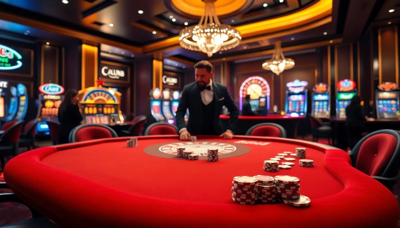 Experience the thrill of au88 with a vibrant casino scene featuring poker tables and spinning roulette wheels.