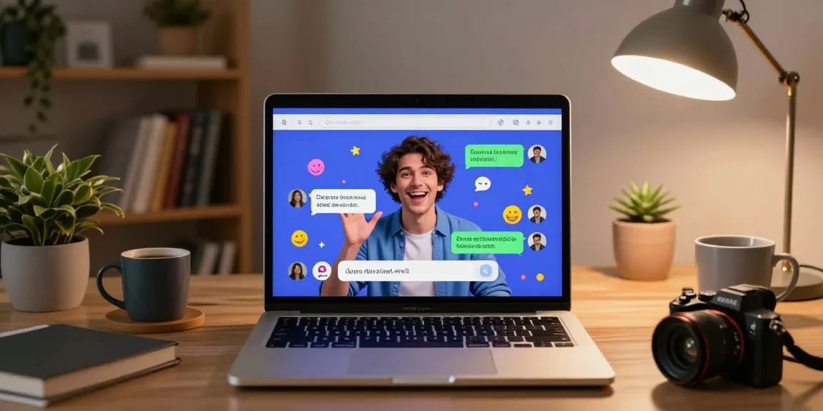 Interactive NSFW AI chatbot scene showcasing user engagement and technology.