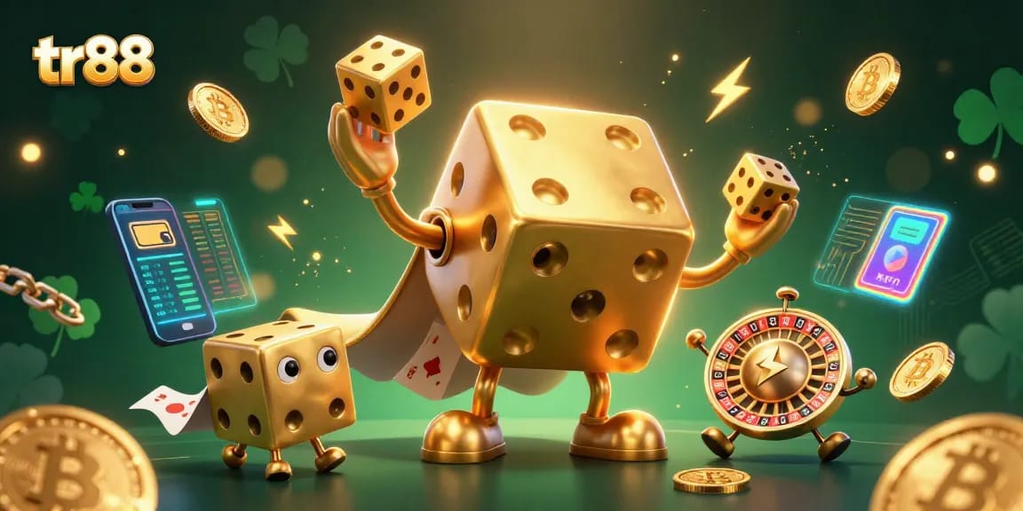 Engage in thrilling gameplay at TR88 with dynamic golden dice and crypto elements.