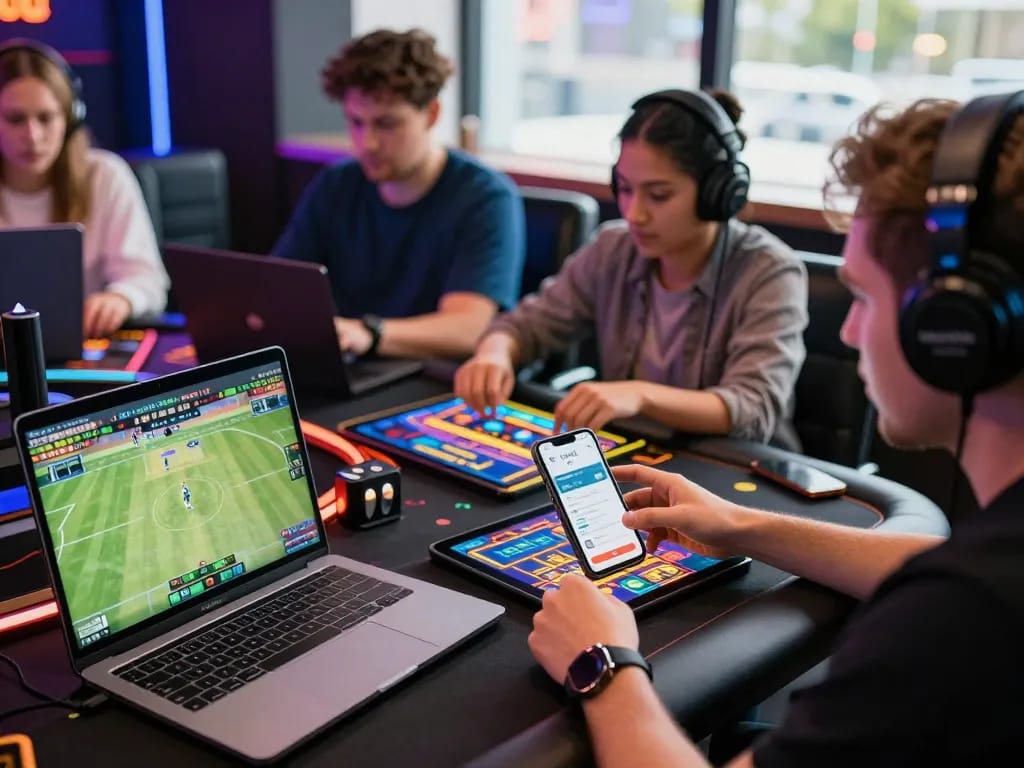 Kuwin online gaming players immersed in sports betting and casino games