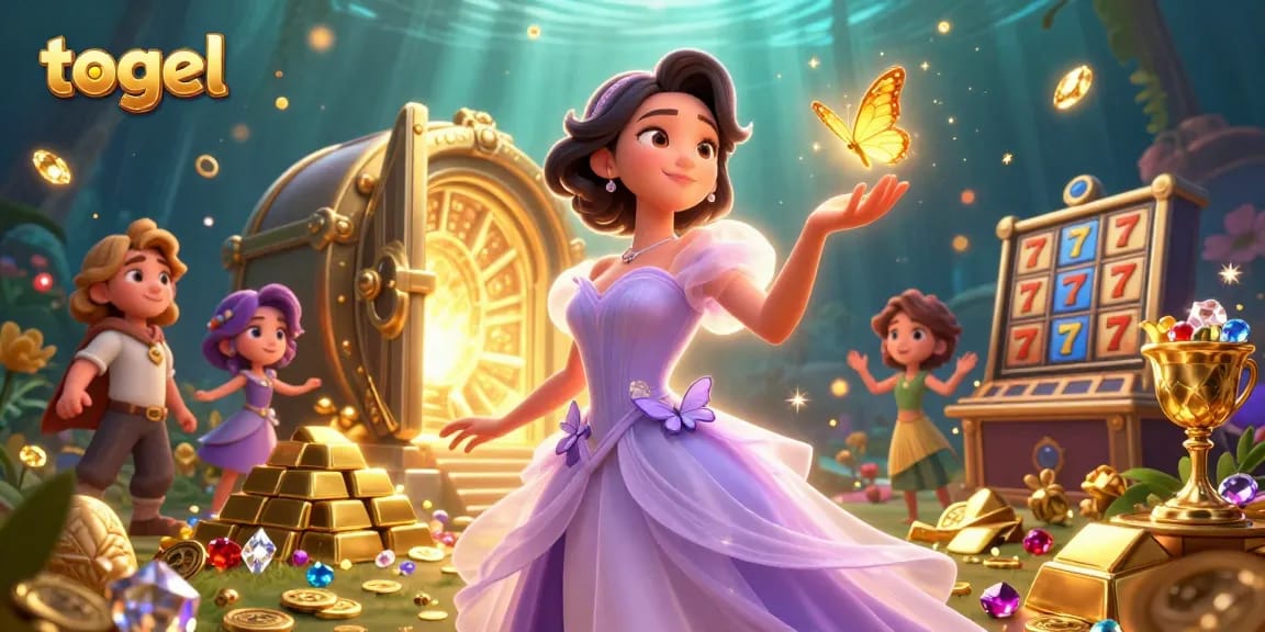 Win at togel with vibrant casino elements and an enchanting character scene.