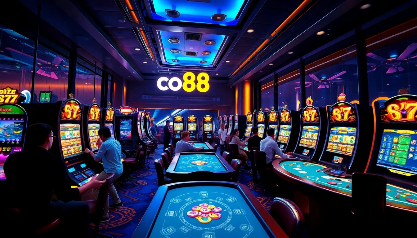 Engaged players enjoying a live casino experience at co88, showcasing excitement and innovation in online gambling.