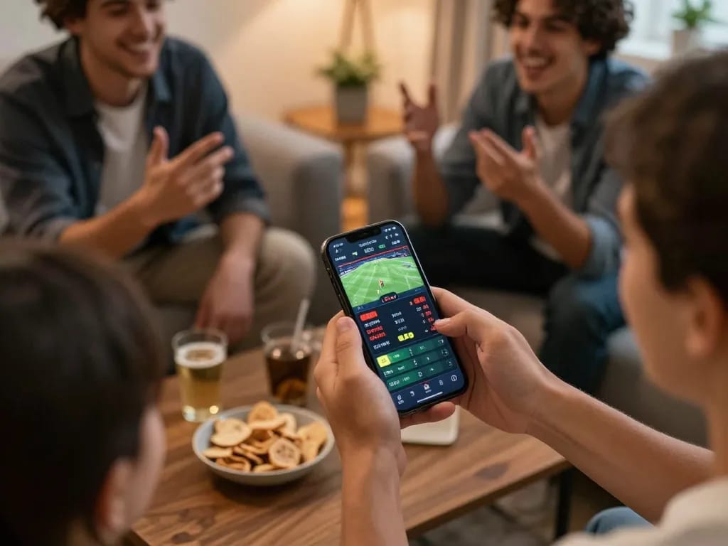Engage in real-time betting with 99ok on a smartphone during an intense sports game