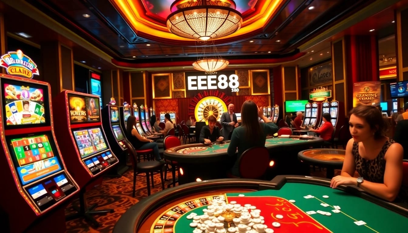 Experience the excitement of the EE88 game with vibrant slot machines and engaging players.