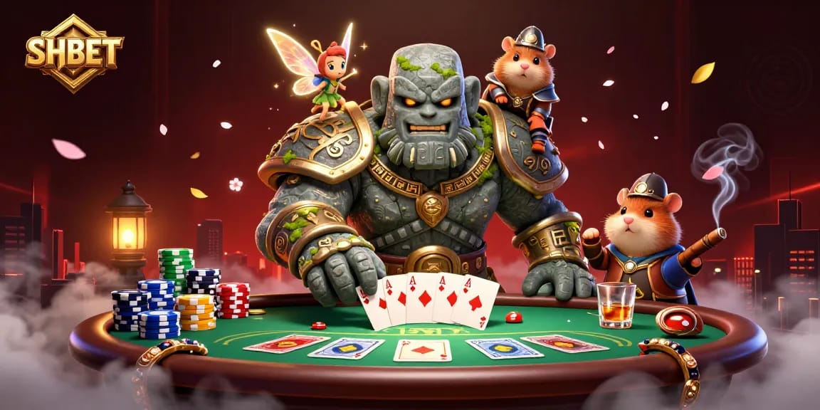 Join the excitement at SHBET and experience thrilling poker action with unique characters.