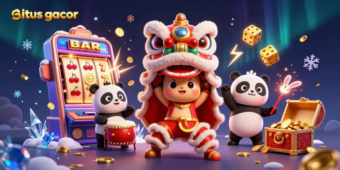 Experience exciting wins at situs gacor with dynamic characters amidst a jackpot explosion of coins and vibrant casino elements.