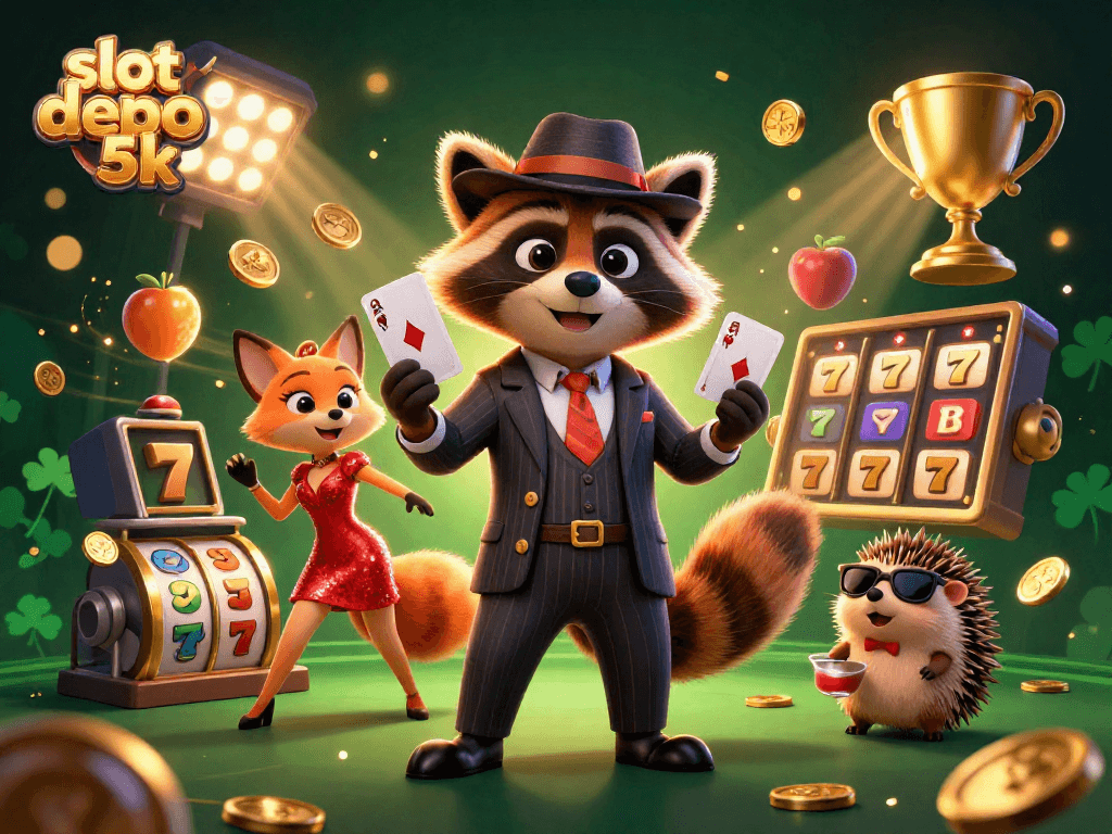 Experience the thrilling action of slot depo 5k with dynamic characters and vibrant casino elements.