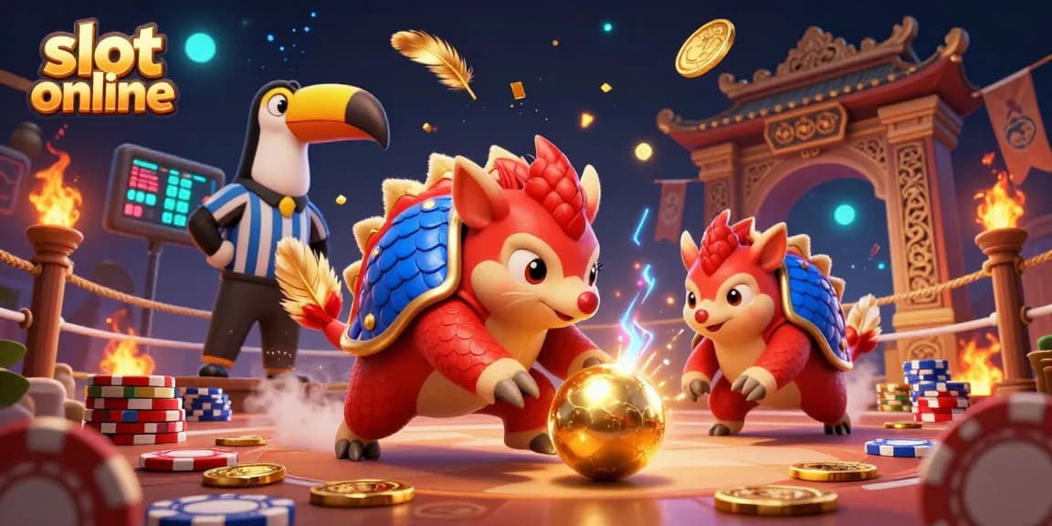 Experience the thrill of slot online with vibrant pangolins and casino action.