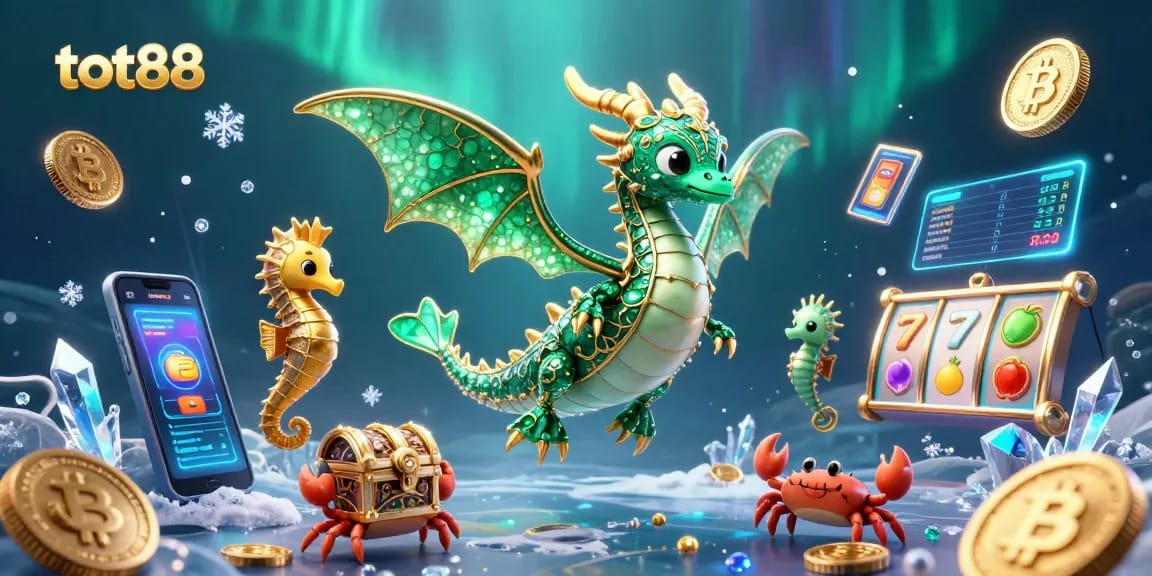 Engage with tot88's thrilling underwater casino adventure featuring a dragon and crypto elements.