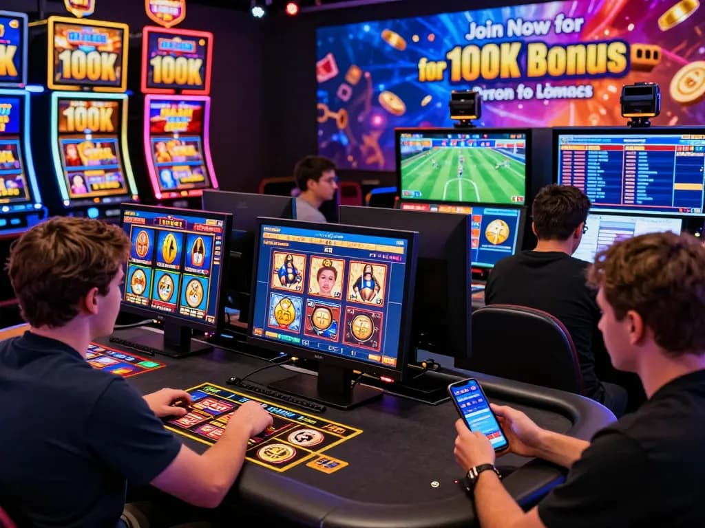 Online betting experience with diverse players and Onbet88 promotions.
