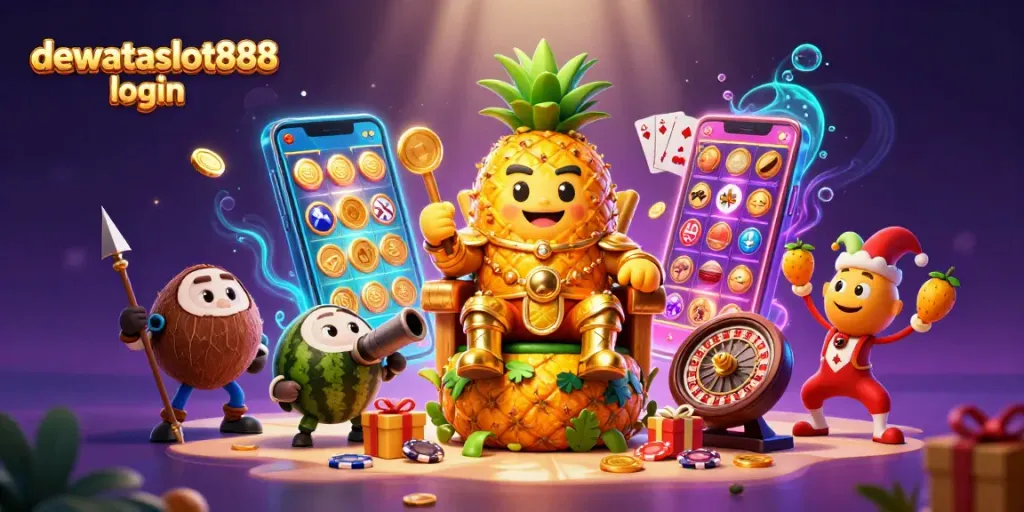 Jelajahi dewataslot888 login dengan raja nanas emas dan elemen kasino menarik lainnya.