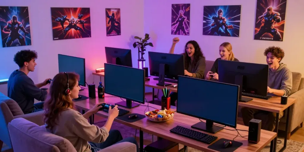 ORION88 gaming group enjoying a competitive session with vibrant atmosphere