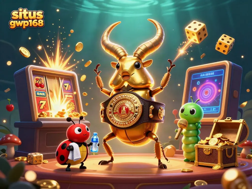 Mengamati suasana bermain di situs gwp168 slot dengan mesin slot meledak, koin berkilau dan simbol keberuntungan