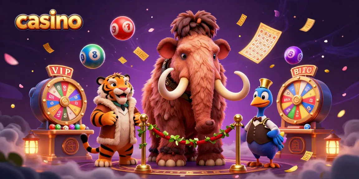 Experience the fun of the casino with a vibrant 3D illustration featuring a magical scene of characters and games.