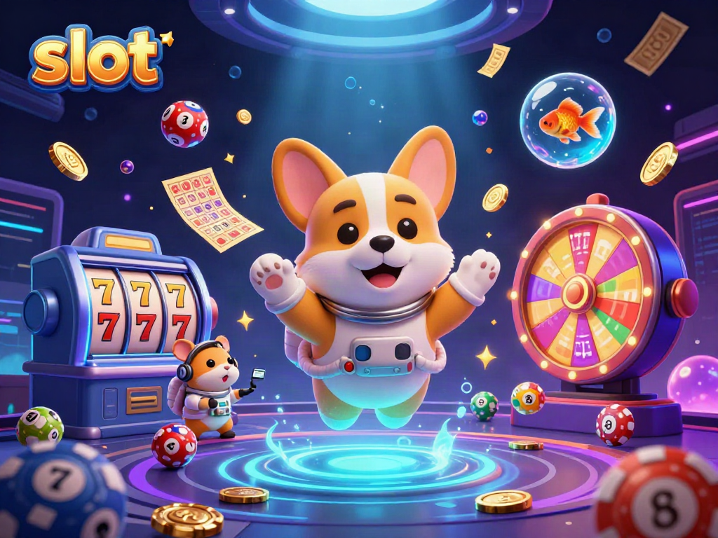 Experience the thrill of slot games with our dynamic casino scene featuring exciting characters and elements.