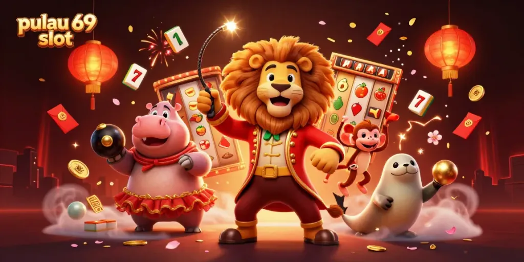 Experience exciting gameplay with pulau 69 slot, featuring colorful characters and dynamic casino elements.
