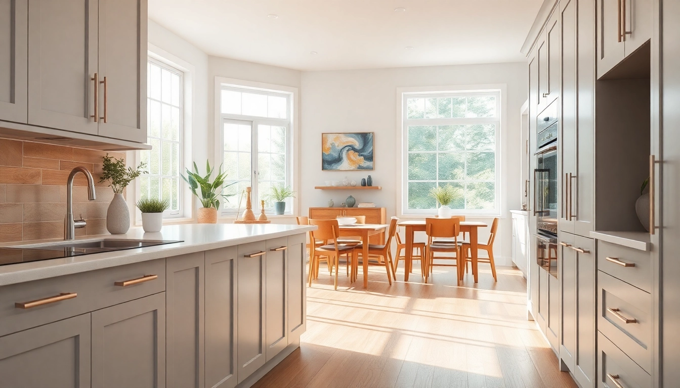 Cabinet Refacing Saint Petersburg FL - Modern kitchen with professionally refaced cabinets in light gray.