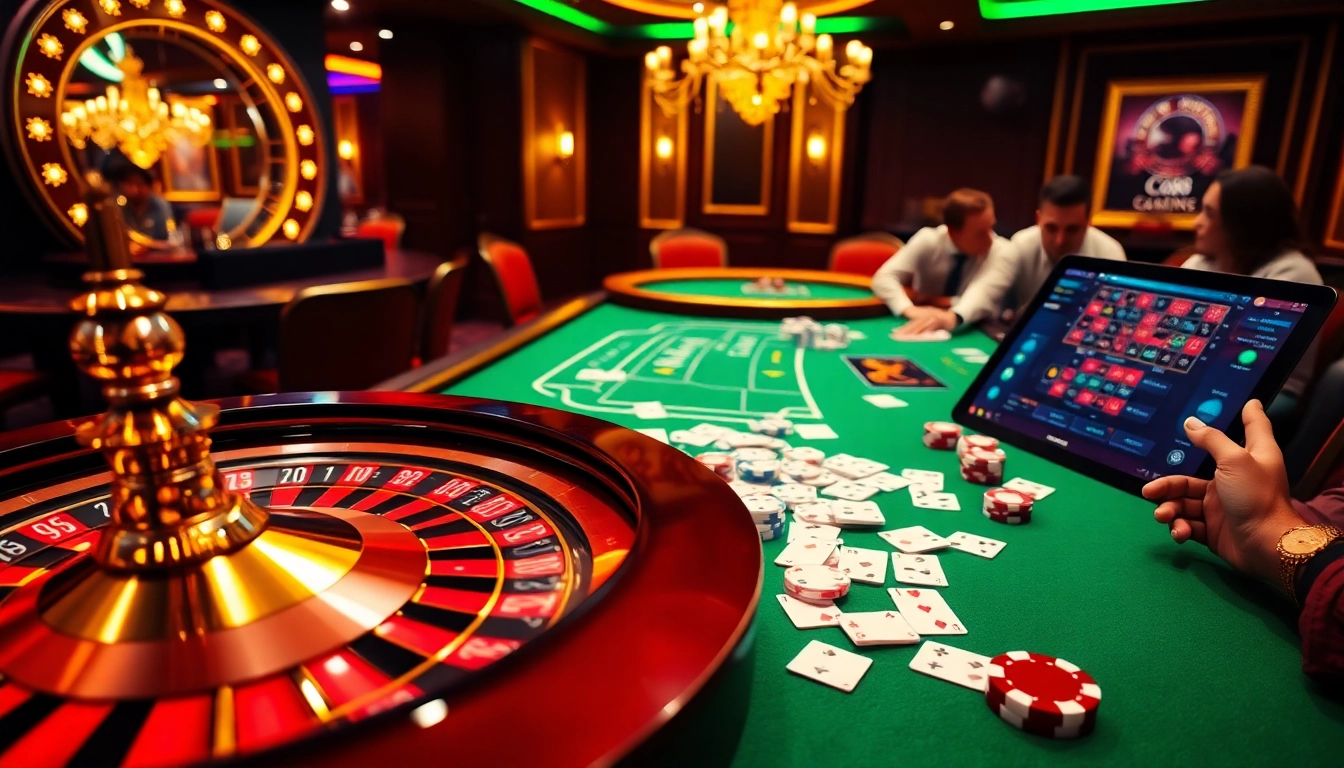 Co88 casino scene featuring poker chips and roulette wheel, capturing excitement and luxury.