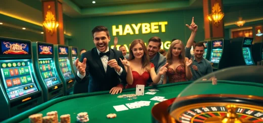 Experience the thrill of winning with HAYBET's online casino interface featuring vibrant gaming elements.