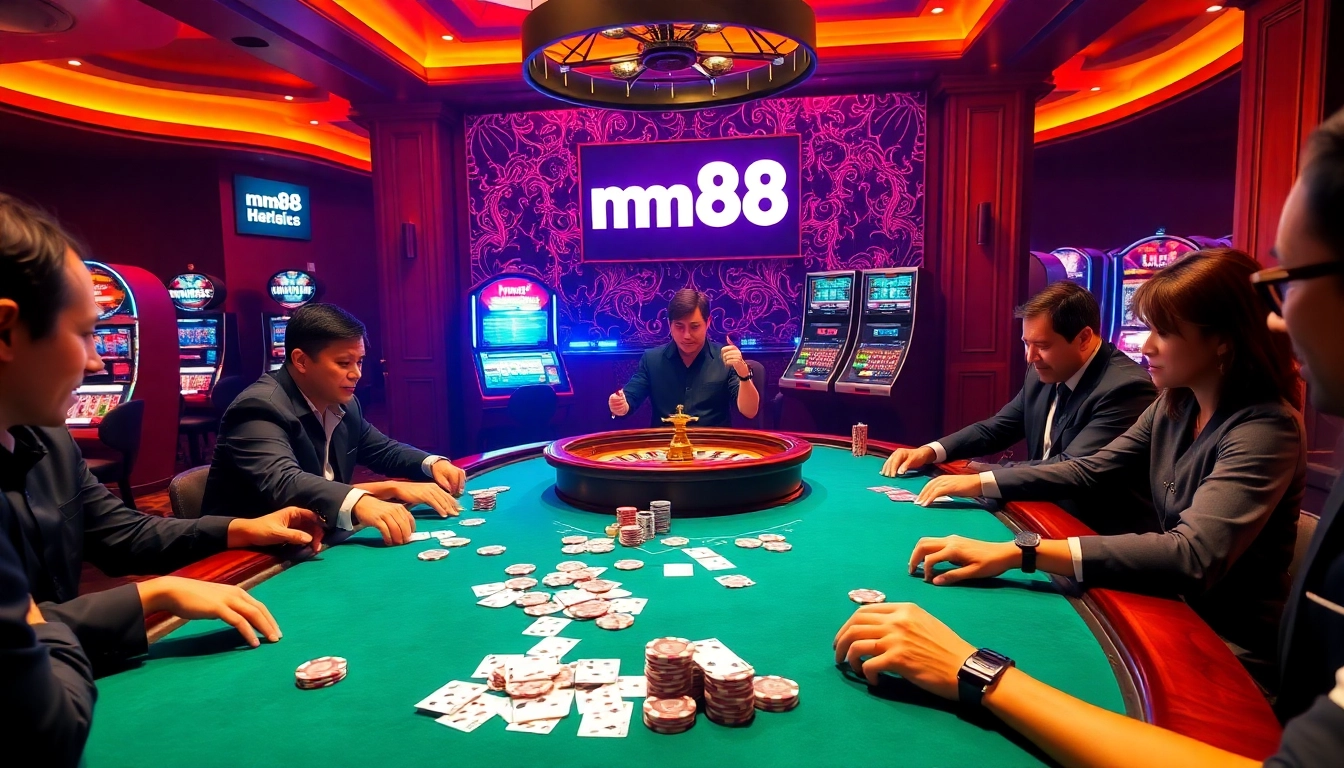 Experience the thrill of mm88 at a luxurious casino gaming table.