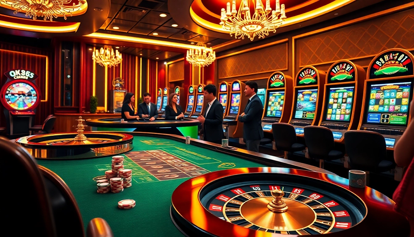 Experience the thrilling betting atmosphere at OK365 com with vibrant casino games and professional dealers.
