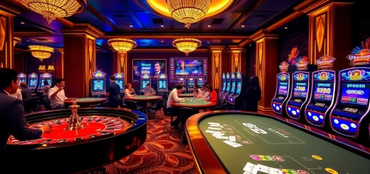 Players enjoying their time at 888new.com in a luxurious casino environment with vibrant games.