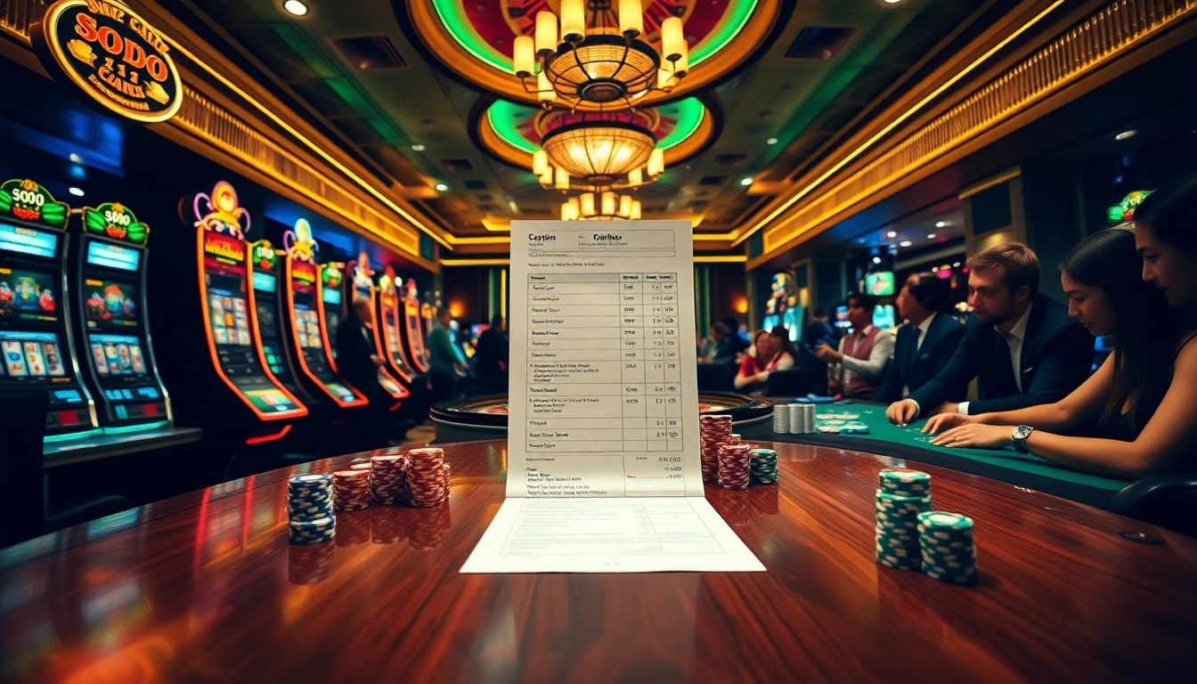 SODO casino players engaging at a vibrant roulette table amidst colorful poker chips.