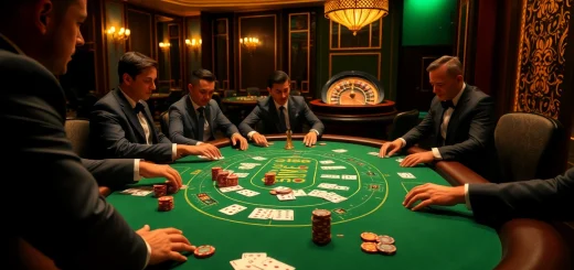 Exciting gambling action at the OPEN88 poker table with colorful chips and cards