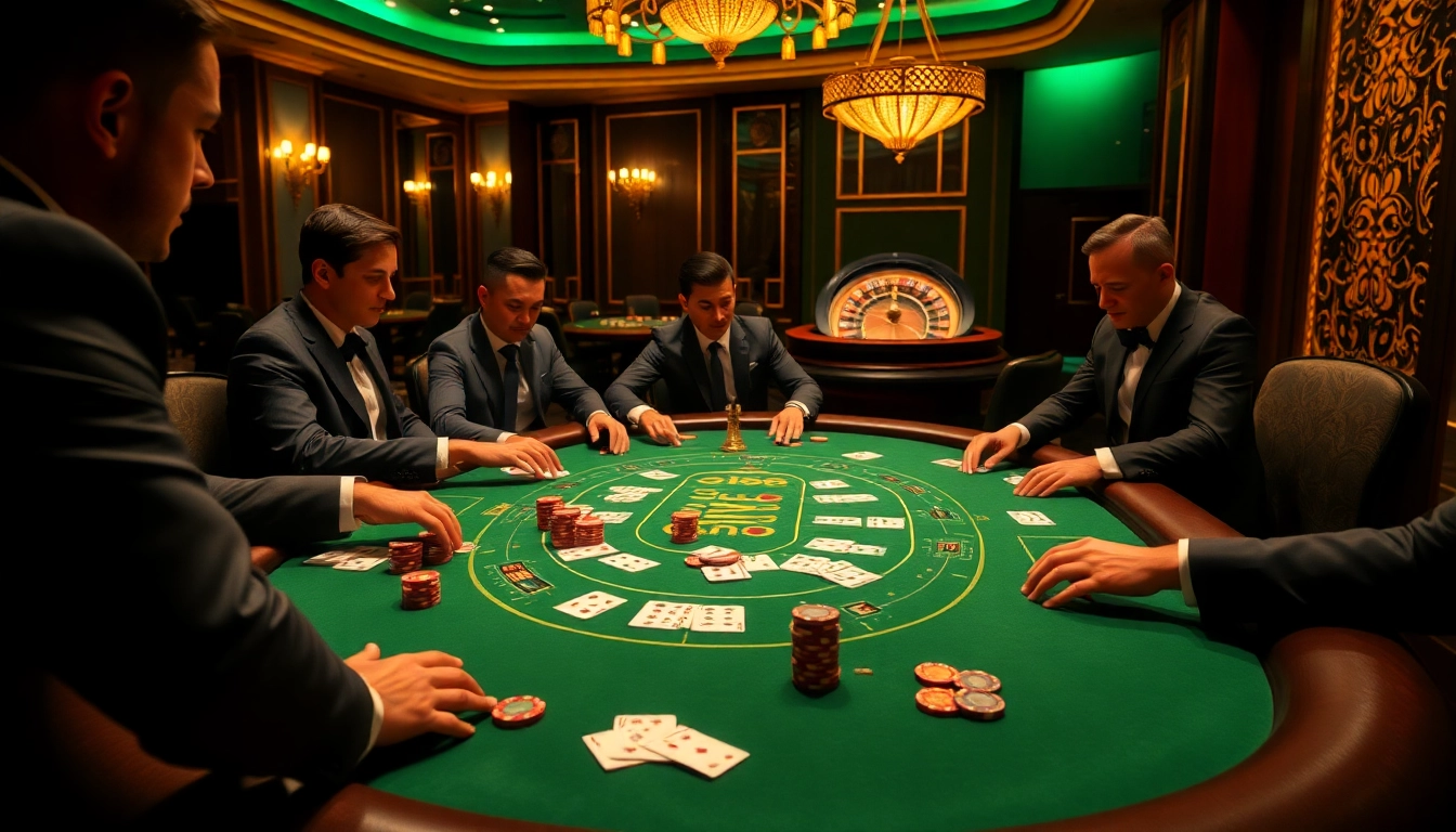 Exciting gambling action at the OPEN88 poker table with colorful chips and cards