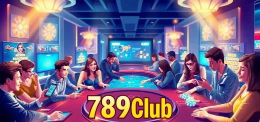 Exciting scene of players engaging in 789Club đăng nhập at a vibrant online casino.