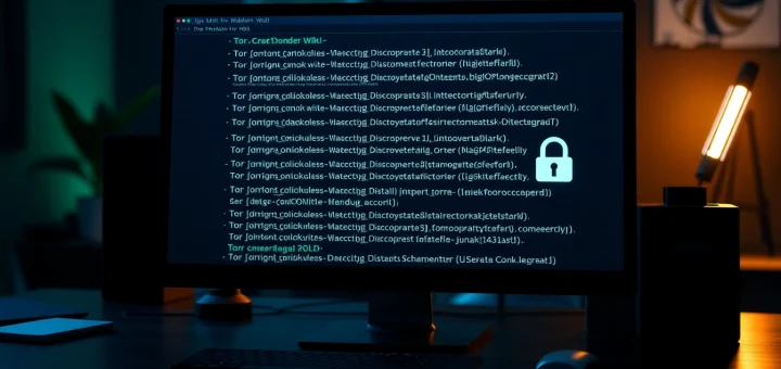 The Hidden Wiki 2026 showcased on a secure digital interface with .onion links and a Tor logo.