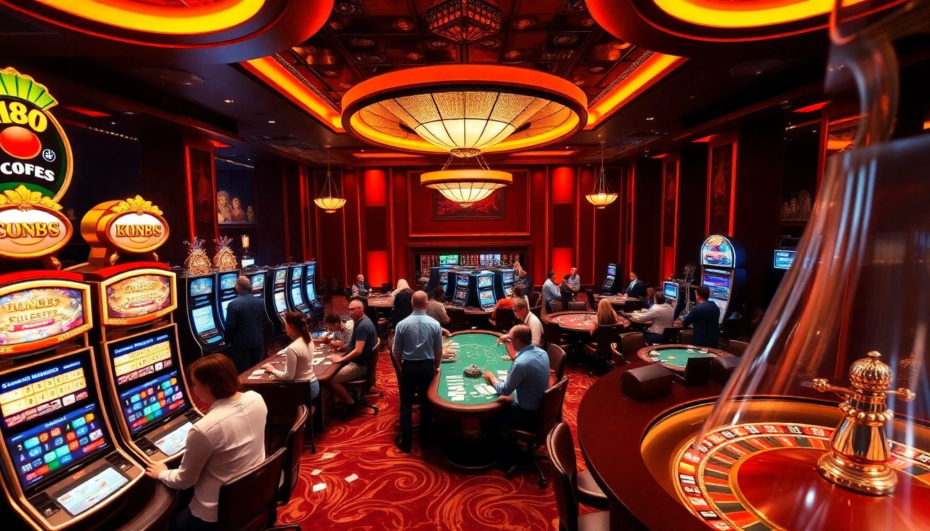 Experience the excitement of gaming at king88 casino with vibrant tables and engaging players.