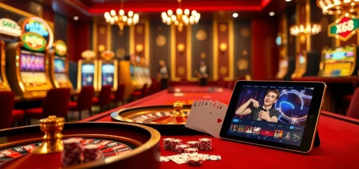 Experience excitement with đăng ký xn88 at a luxurious casino setting featuring vibrant slot machines and roulette tables.