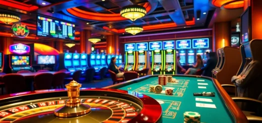 Experience the excitement of Tool xổ số siêu tốc in a luxurious casino setting with vibrant gaming tables.