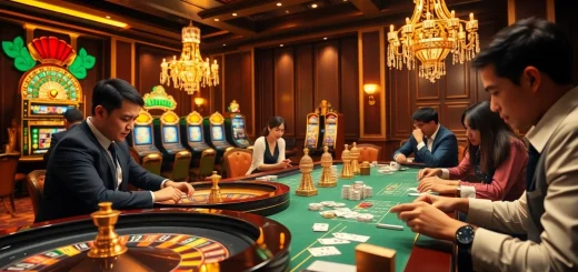 Engaging players at a vibrant casino showcasing lô đề uy tín and various betting activities.