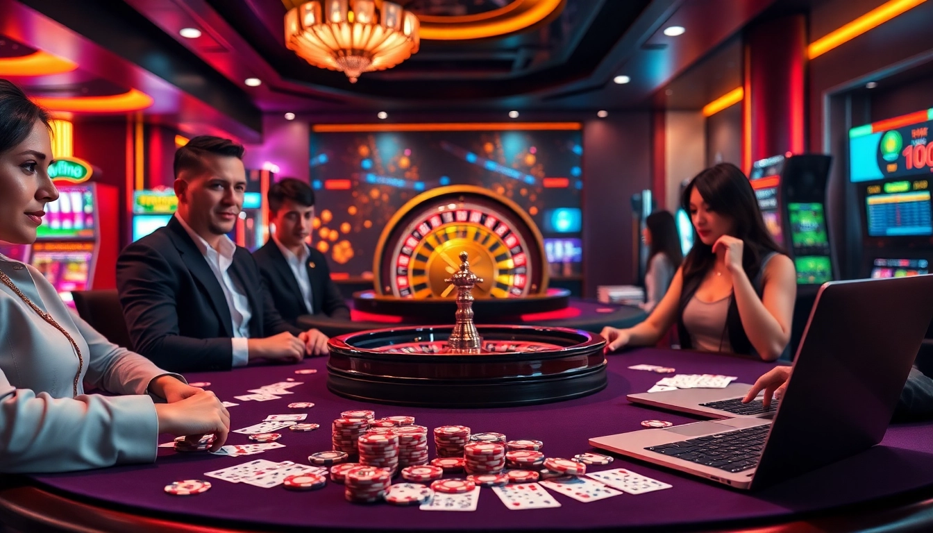 Exciting poker game at Hi88 casino with vibrant colors, chips, and cards.